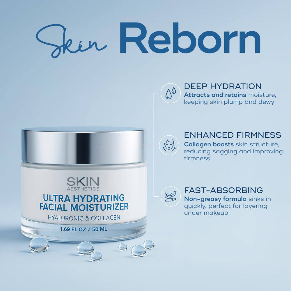 Texture crème jour satinée – Skin Aesthetics offre une sensation de peau douce et lumineuse.