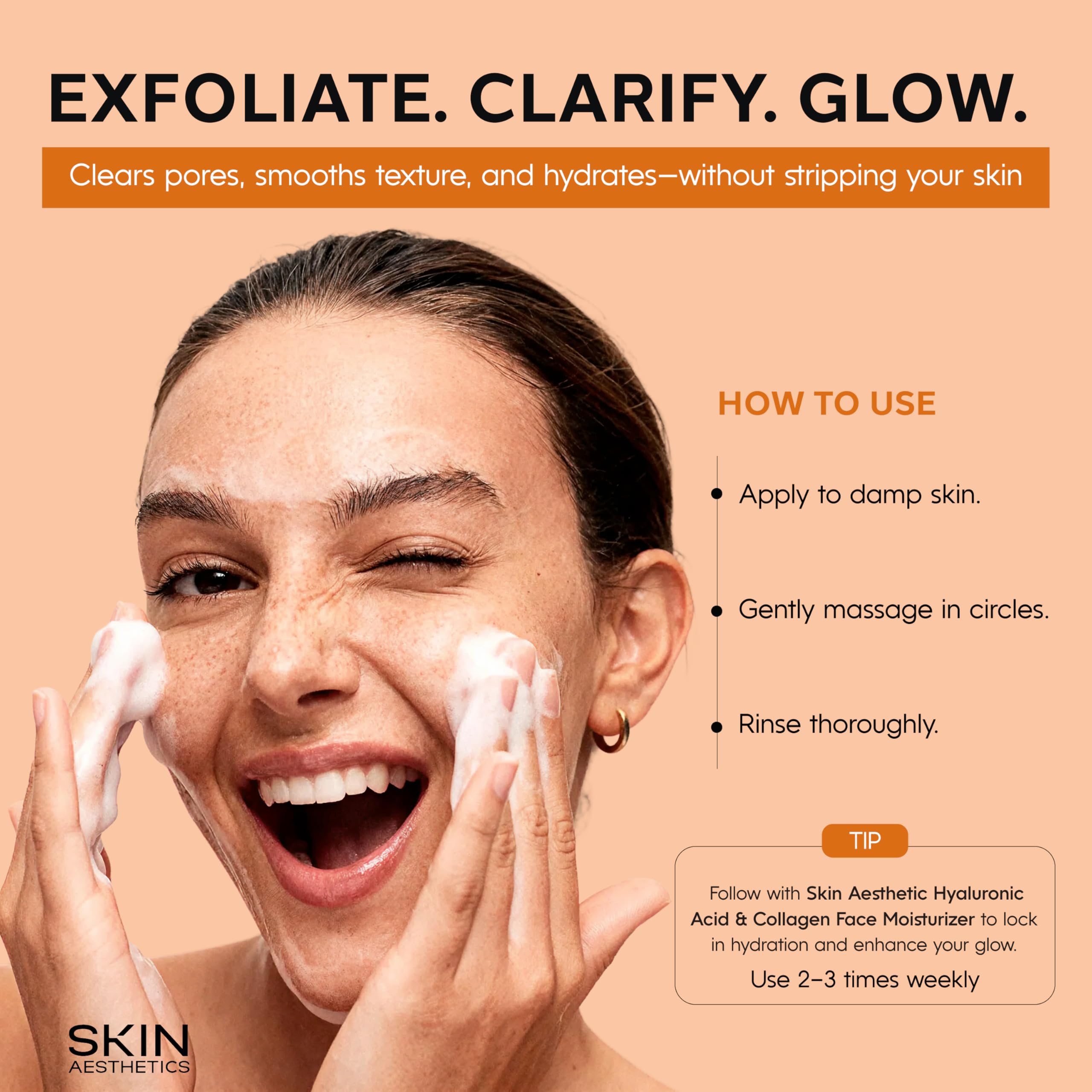 Texture fine du gommage Skin Aesthetics – formule vegan et clean beauty.