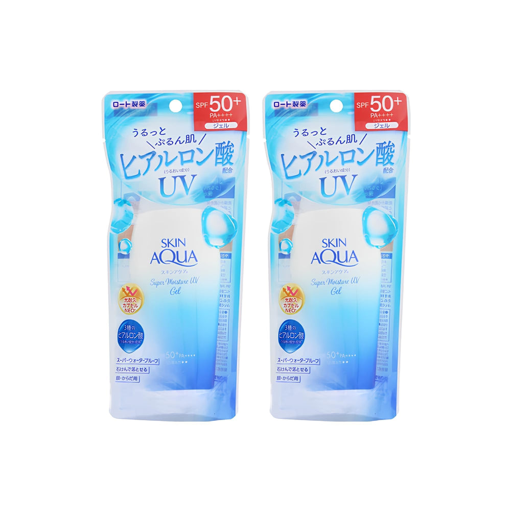 Skin Aqua – Texture Gel Hydratant, sans fini blanc, parfaite sous le maquillage.