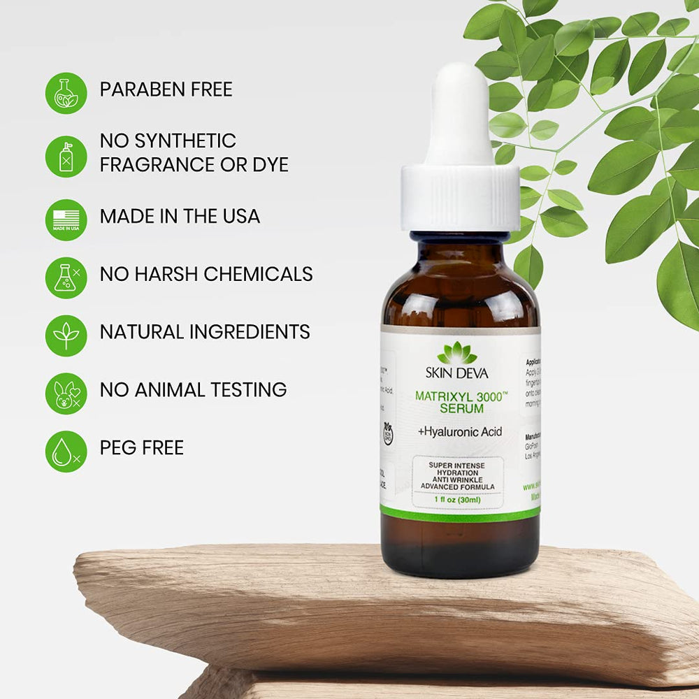 Peptides Matrixyl 3000 améliorent l'élasticité et la fermeté de la peau.