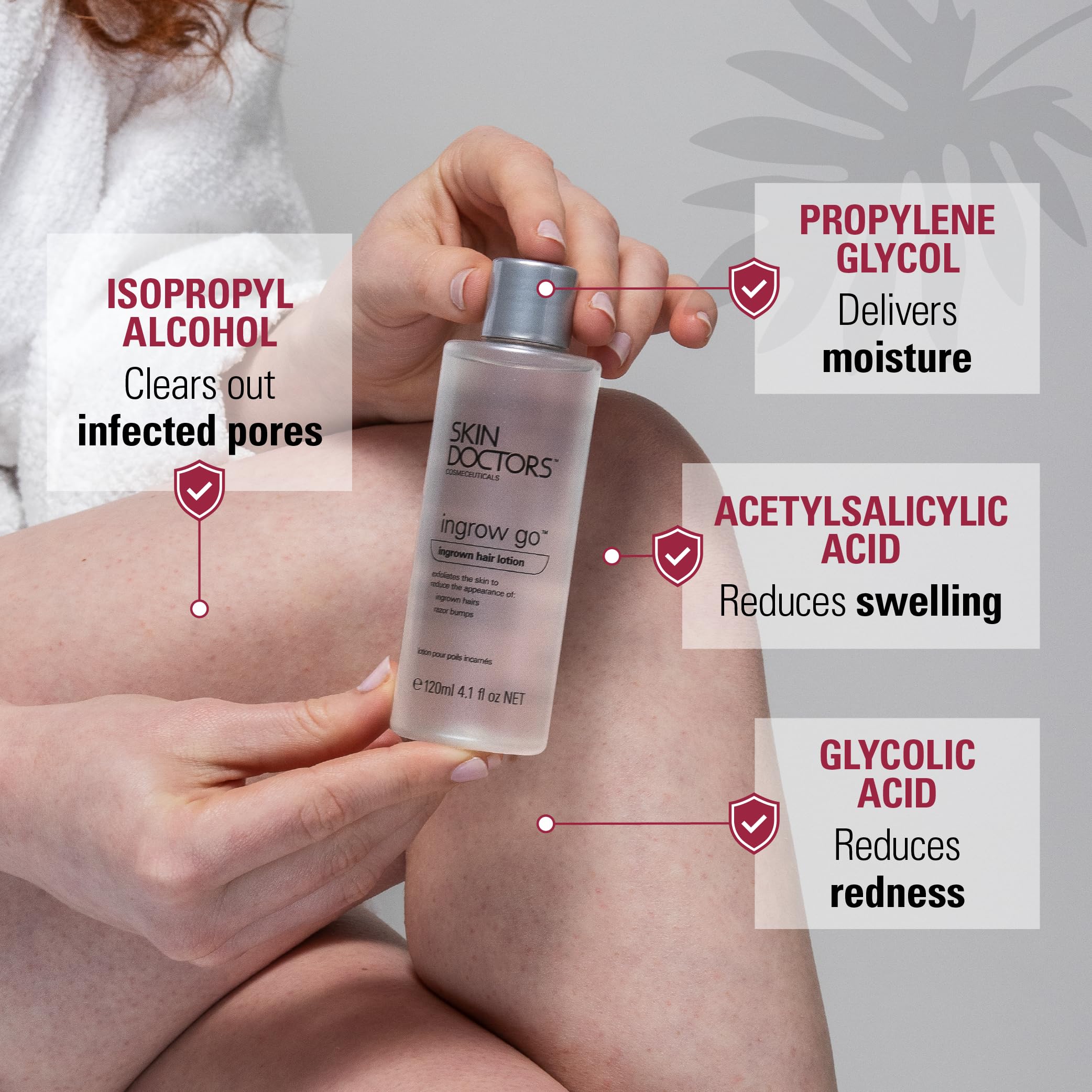 Application sur la peau avec Skin Doctors Ingrow Go pour prévenir les poils incarnés.