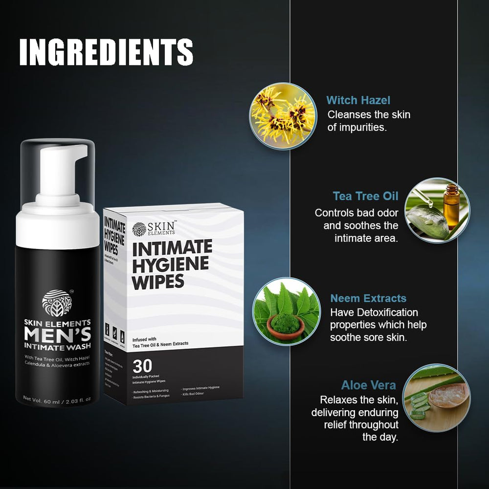 Skin Elements formule pH équilibré: adaptée à l'hygiène masculine.