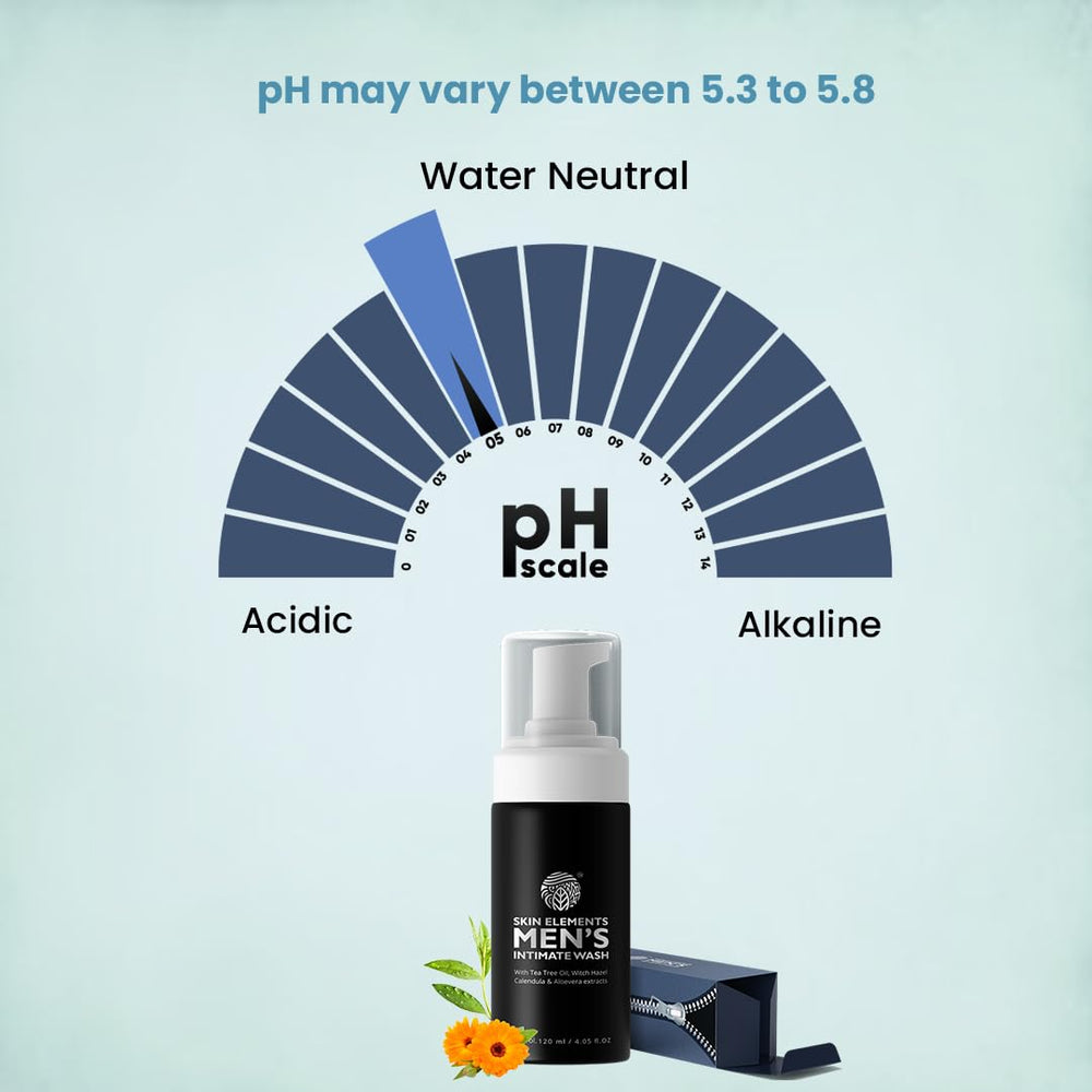 Skin Elements Nettoyant intime pour hommes, extrait d'hamamélis, purifie en douceur et apaise la peau.