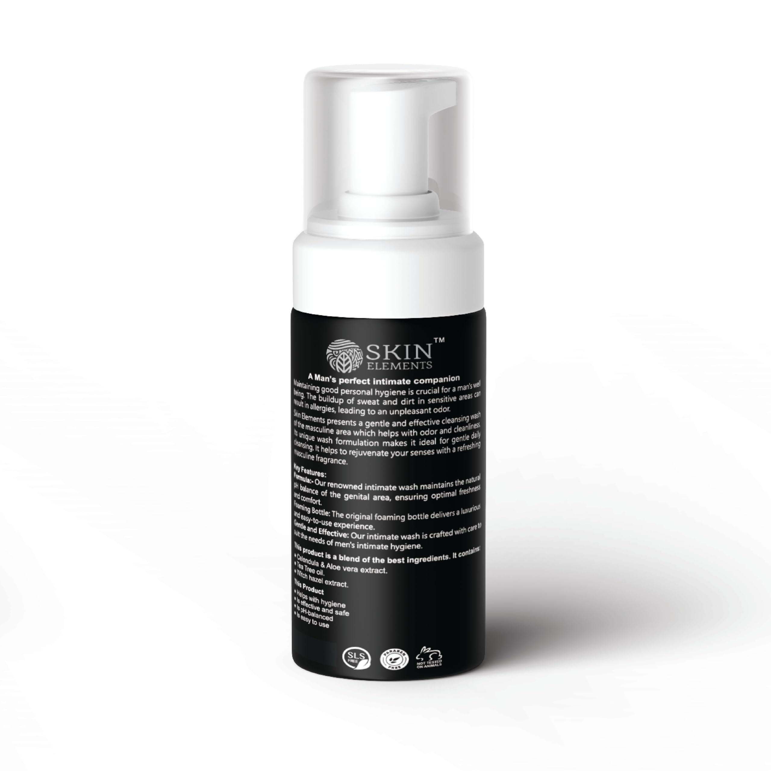 Skin Elements Nettoyant intime pour hommes, flacon pratique, soin quotidien pour l'hygiène intime.