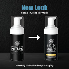 Skin Elements Nettoyant intime pour hommes, texture mousse légère, parfum d'arbre à thé au quotidien.