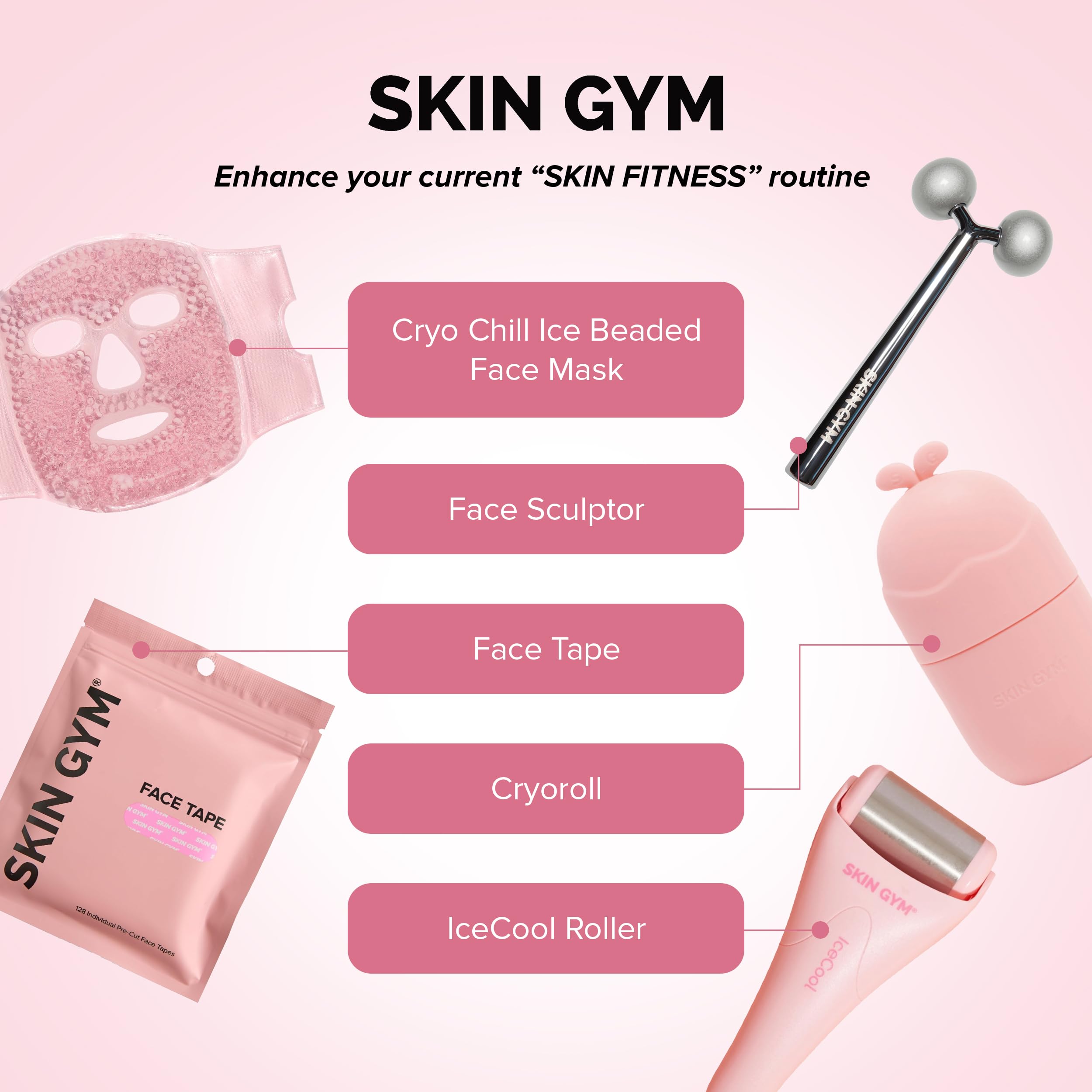 SKIN GYM Ice Roller apaise et lisse la peau en un geste.