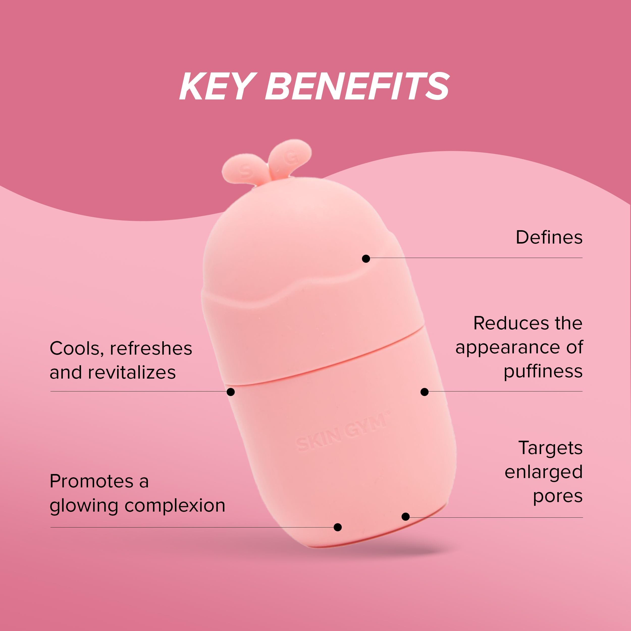 SKIN GYM Ice Roller réduction des pores pour peau plus lisse.