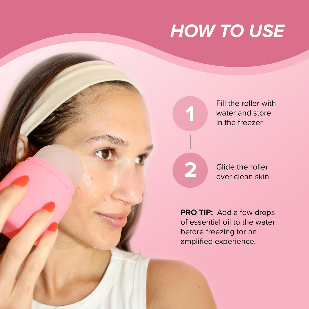 SKIN GYM Ice Roller utilisation quotidienne à domicile pour un soin spa.