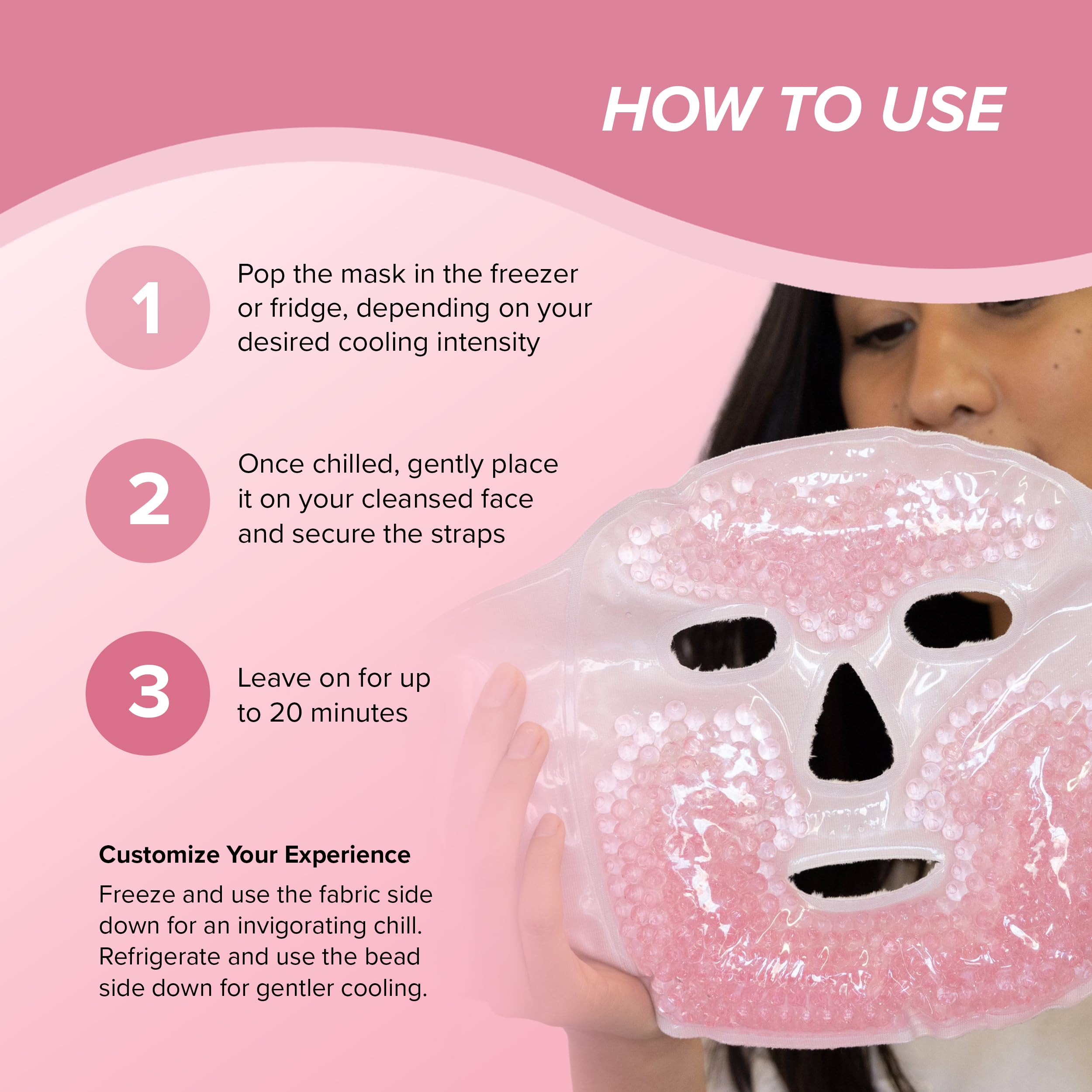 Skin Gym CryoChill attache-reglable: ajustement sûr pour tout type de visage.