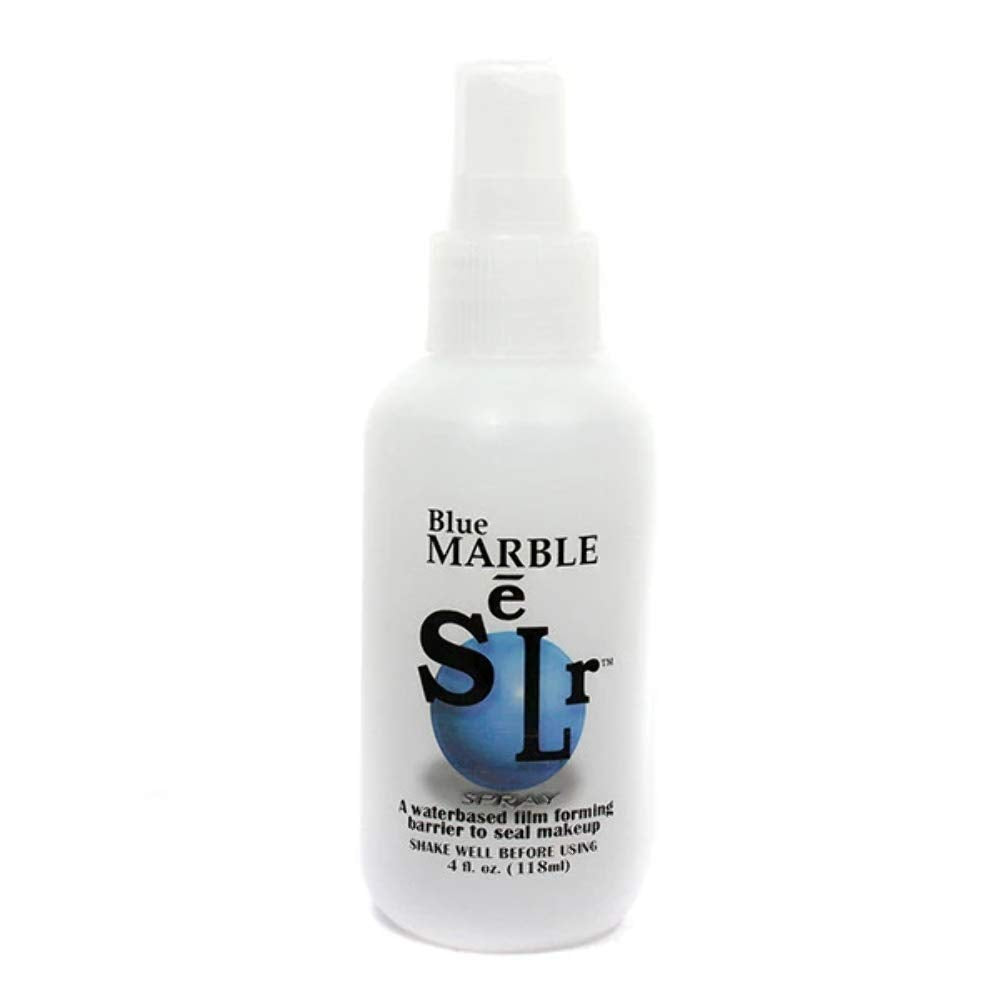 Skin Illustrator Blue Marble: flacon fixateur hydrobase durable pour le maquillage.