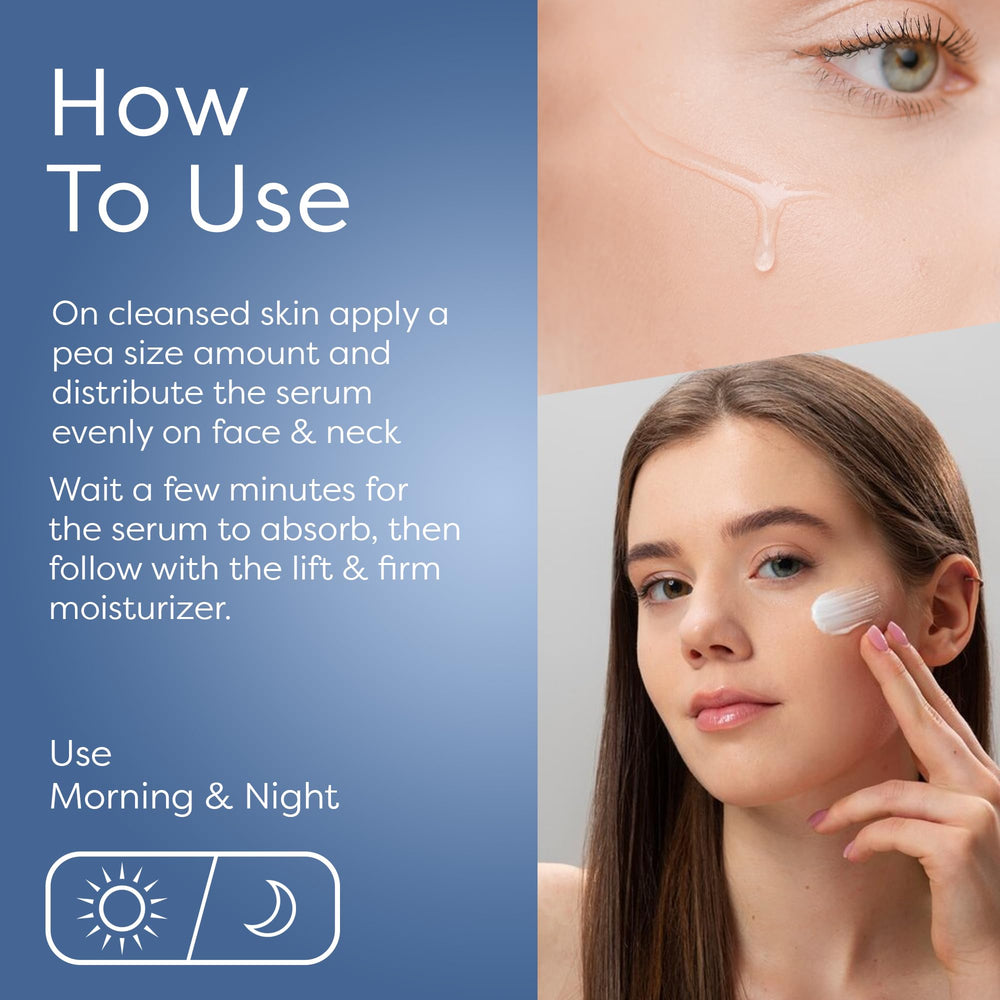 Application matinale du SKIN LAB Lift & Firm, hydratation prête.
