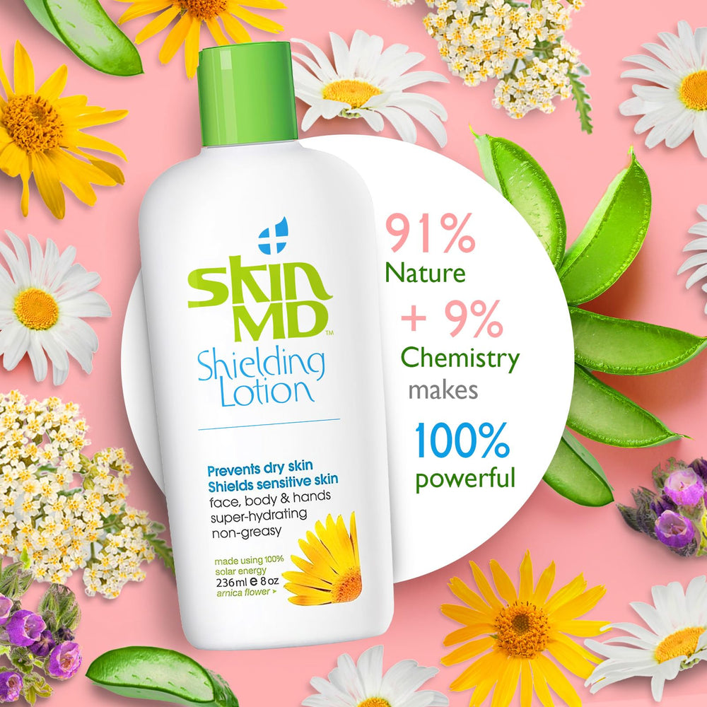 Texture à absorption rapide de Skin MD Shielding Lotion, peau douce sans film gras