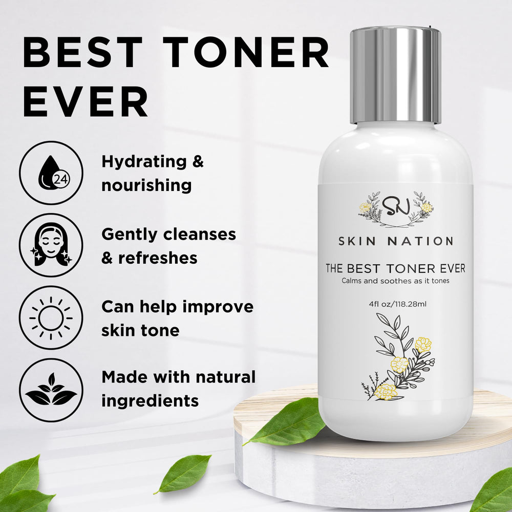 Skin Nation tonique eau de rose - pétales visibles pour une sensation de fraîcheur.