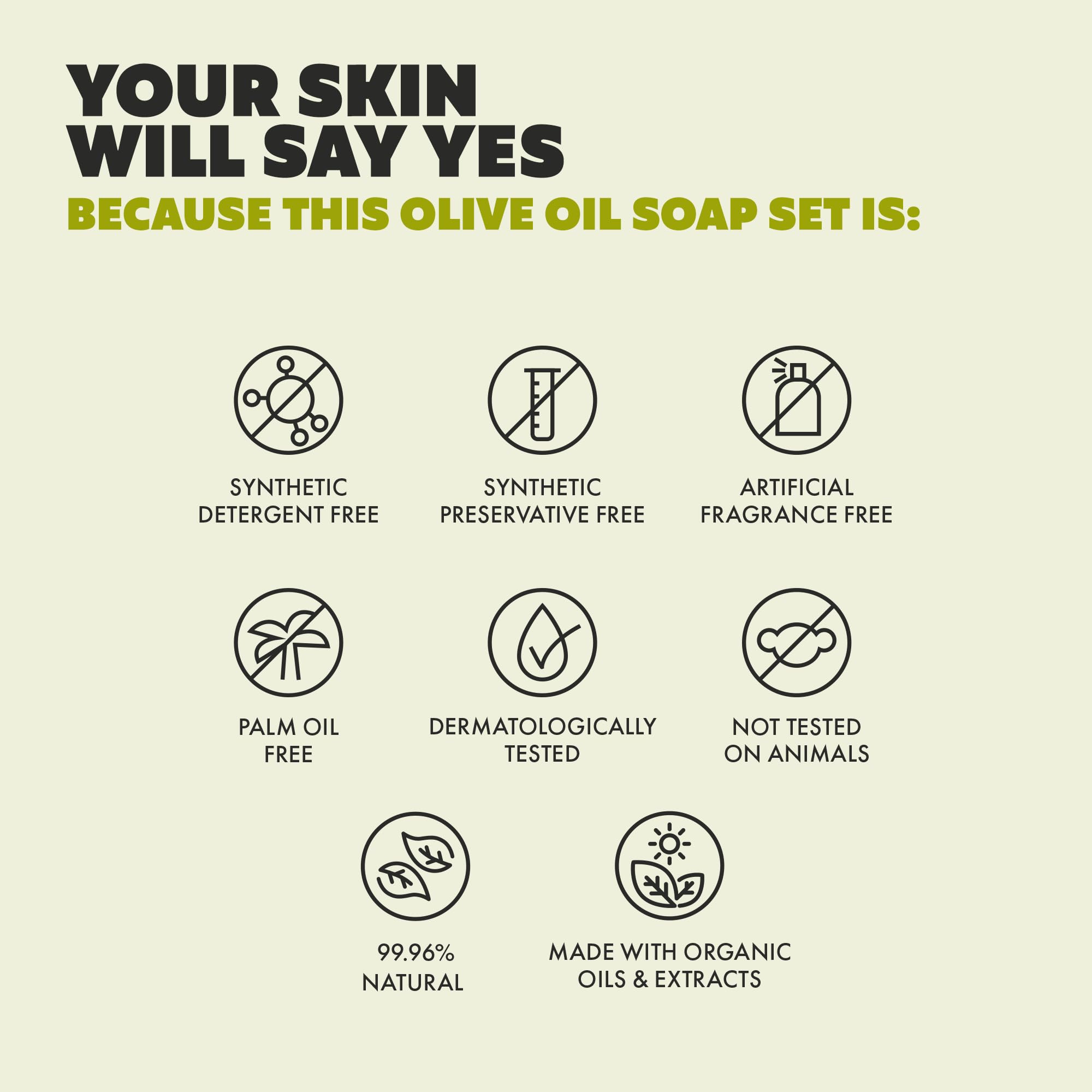 Skin Said Yes savon olive nourrissant, texture douce pour la peau.