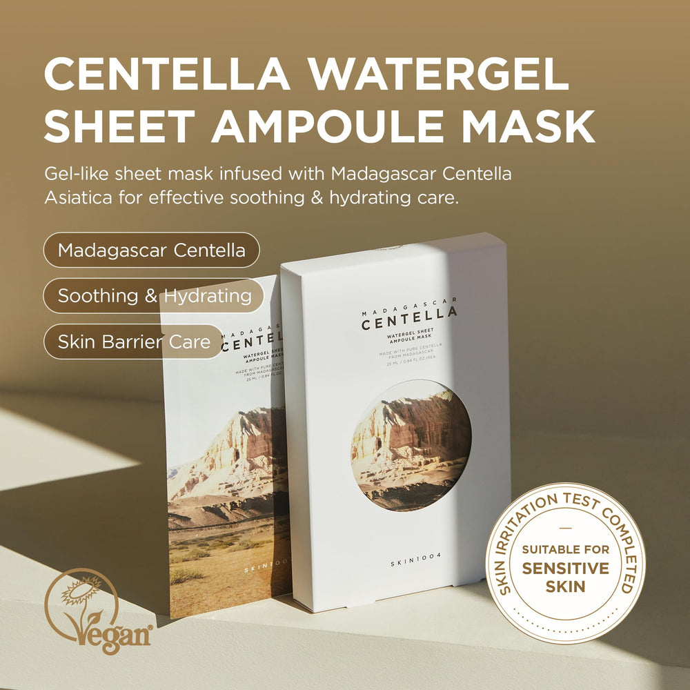 Masque SKIN1004 Centella Watergel: essence fluide pour hydratation rapide.