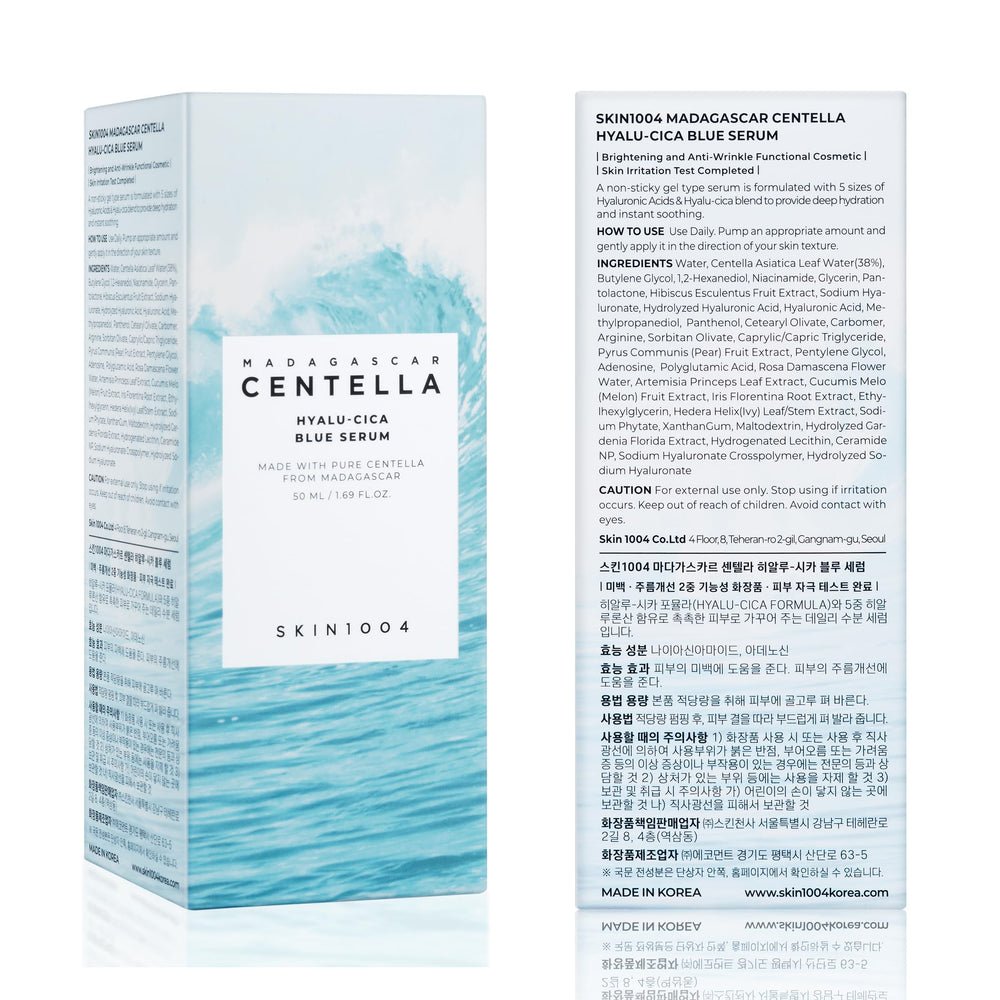 SKIN1004 Hyalu-Cica Blue Serum – dermatologiquement testé et sûr pour tous.