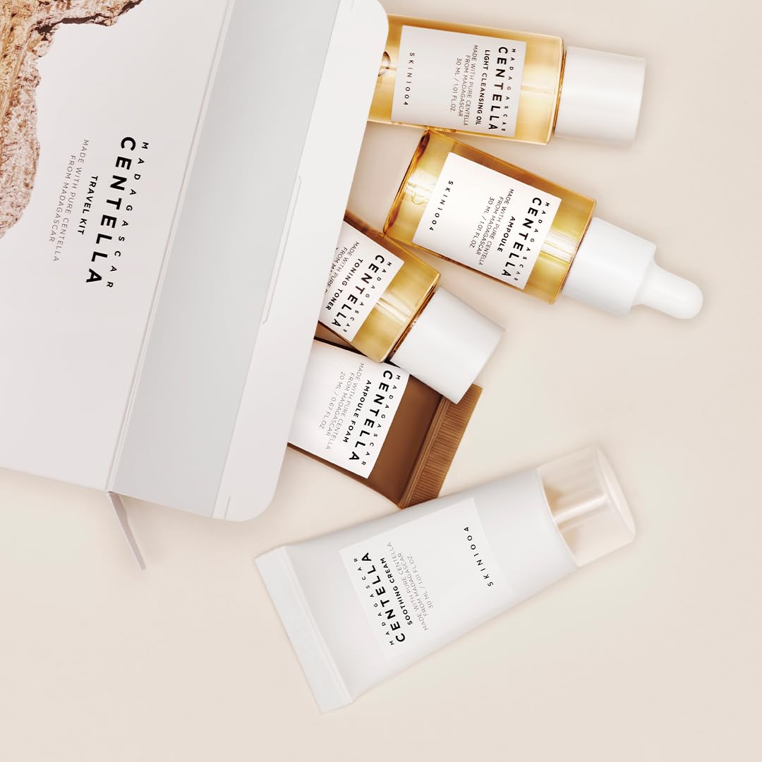 Kit voyage format mini SKIN1004, cinq soins en poche.