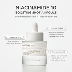 SKIN1004 Niacinamide 10% texture-serum sur peau pour douceur.