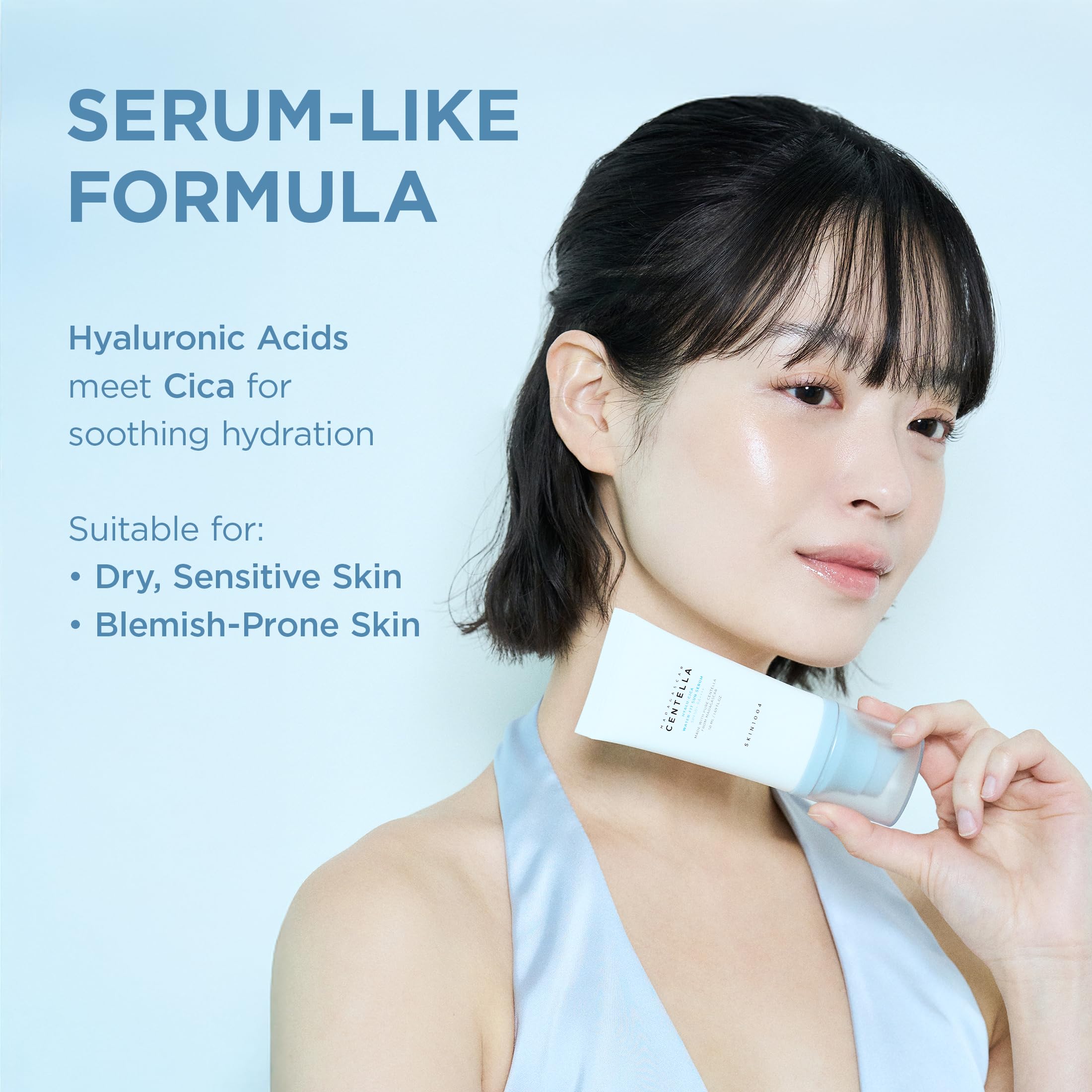 SKIN1004 Hydratation lumineuse: peau resplendissante après l'application.
