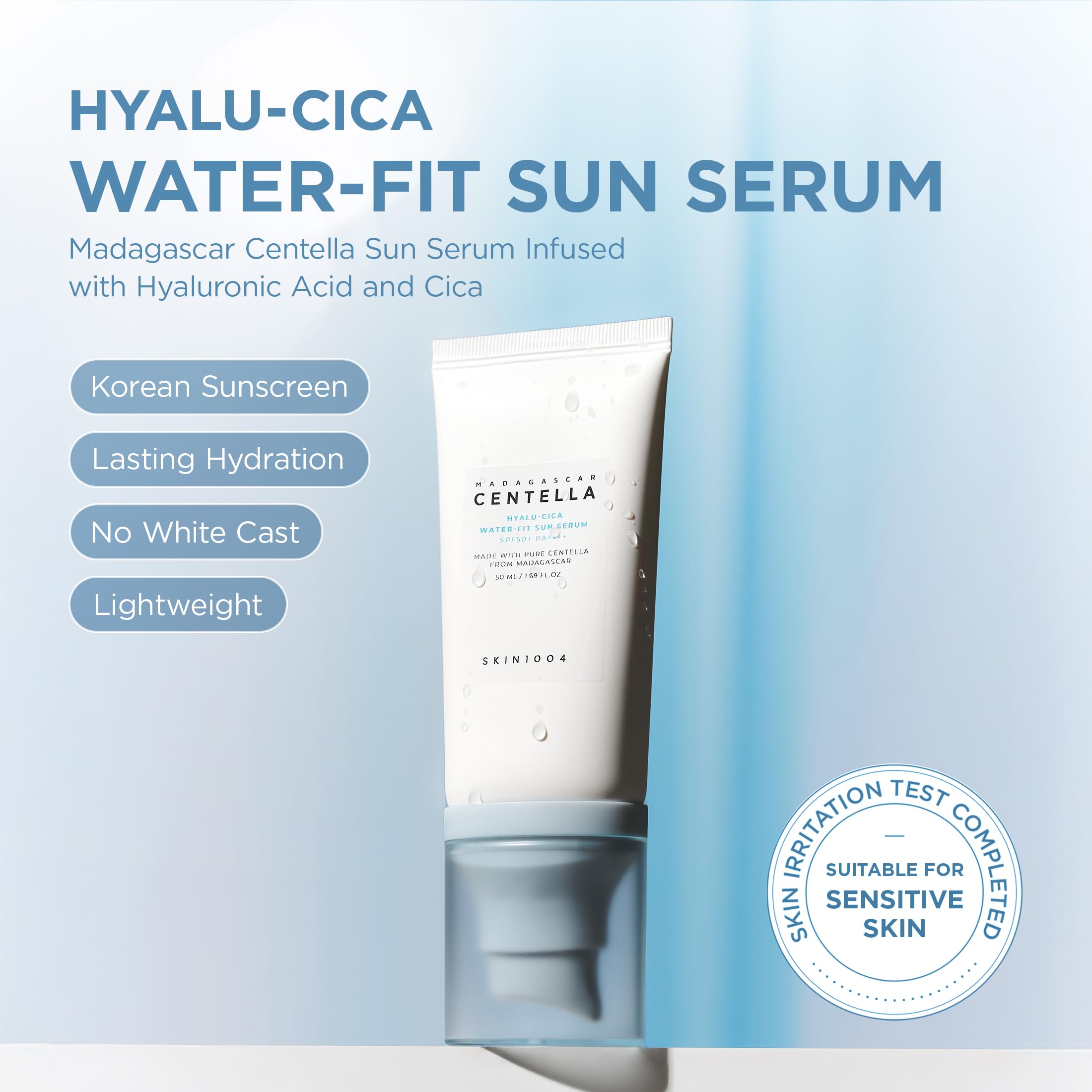 SKIN1004 Hyalu-Cica Water-Fit Serum Texture Soie: application visage douce.