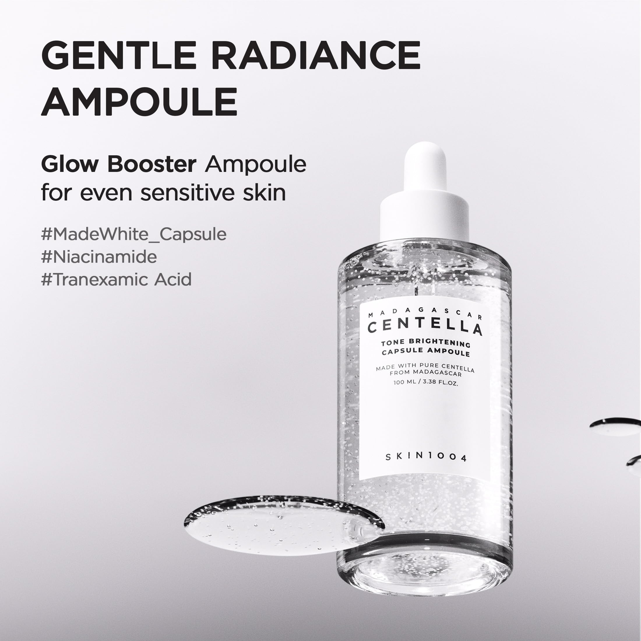 SKIN1004 Sérum Niacinamide et acide tranexamique, texture légère et absorption rapide.