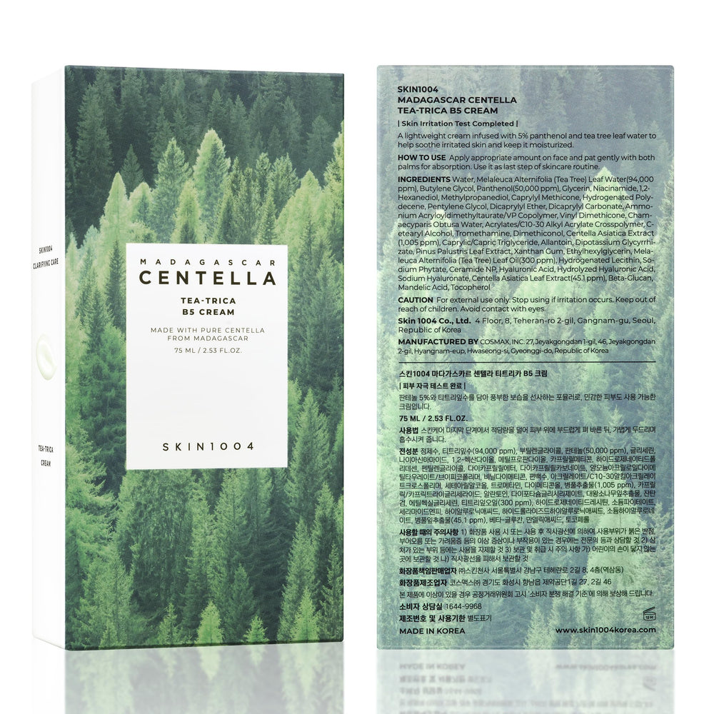 Produit cruelty-free et sans additifs nocifs SKIN1004 Tea-Trica B5.