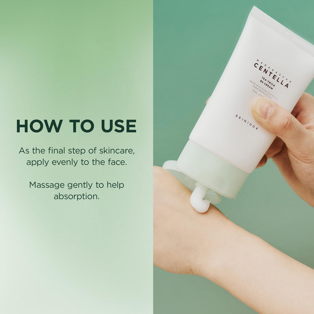 Crème SKIN1004 Tea-Trica B5 testée dermatologiquement et non comédogène.