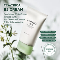 Texture crémeuse SKIN1004 Tea-Trica B5 prête à appliquer.
