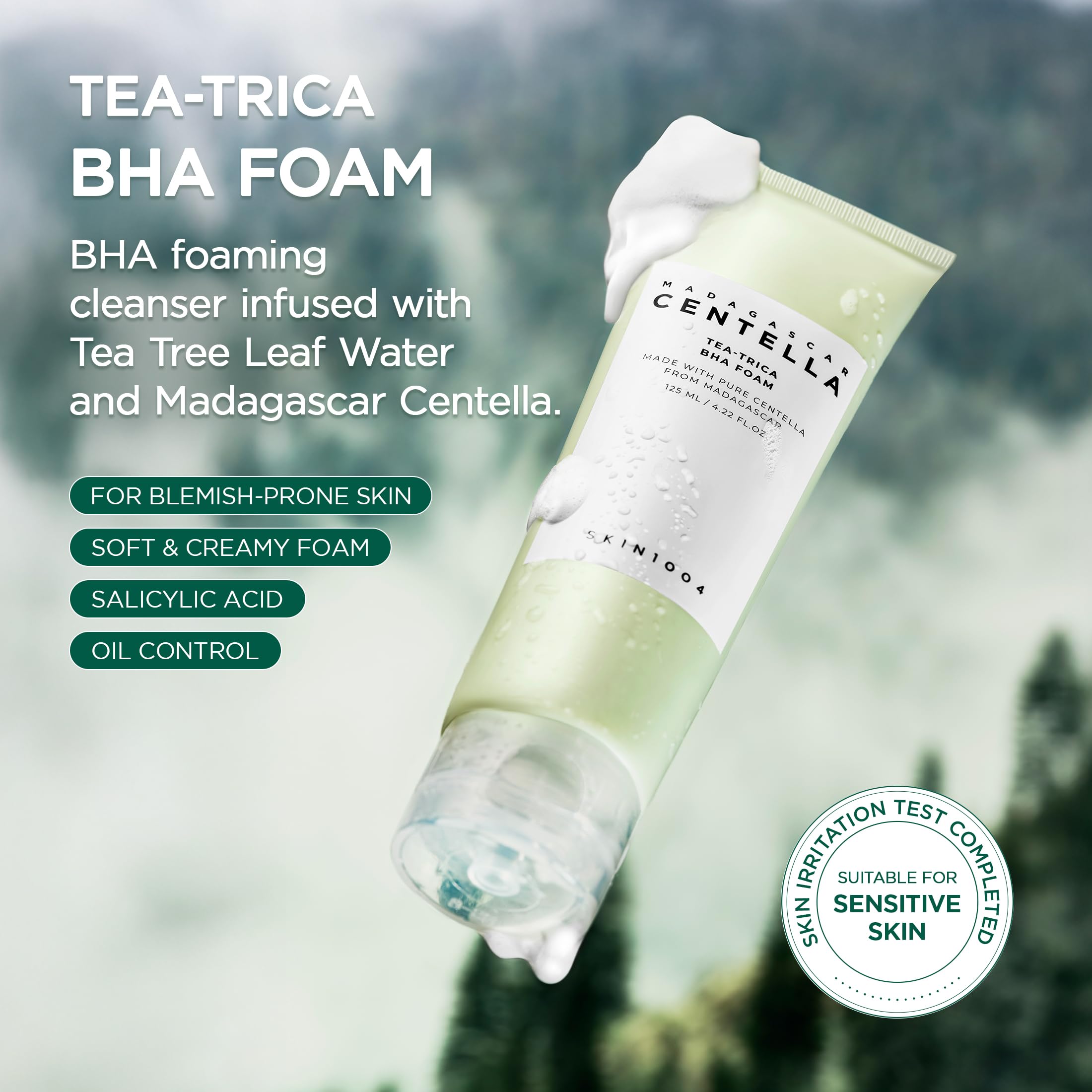 SKIN1004 Tea-Trica Foam – mousse riche purifiante sans effort.