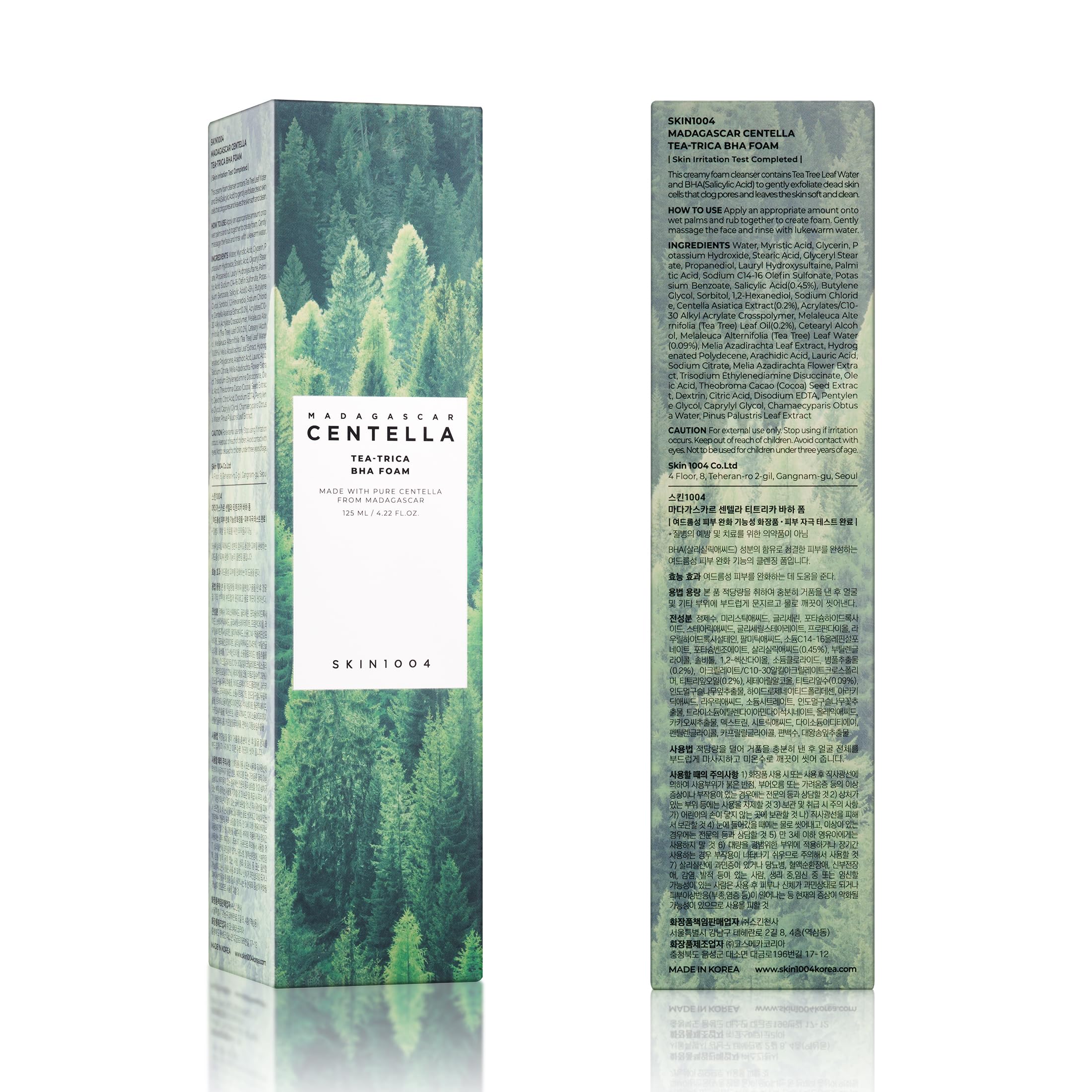 SKIN1004 Tea-Trica Foam – sensation peau fraîche et équilibrée après lavage.