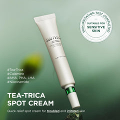 Texture fine de SKIN1004 Tea-Trica Spot Cream, application douce et rapide.