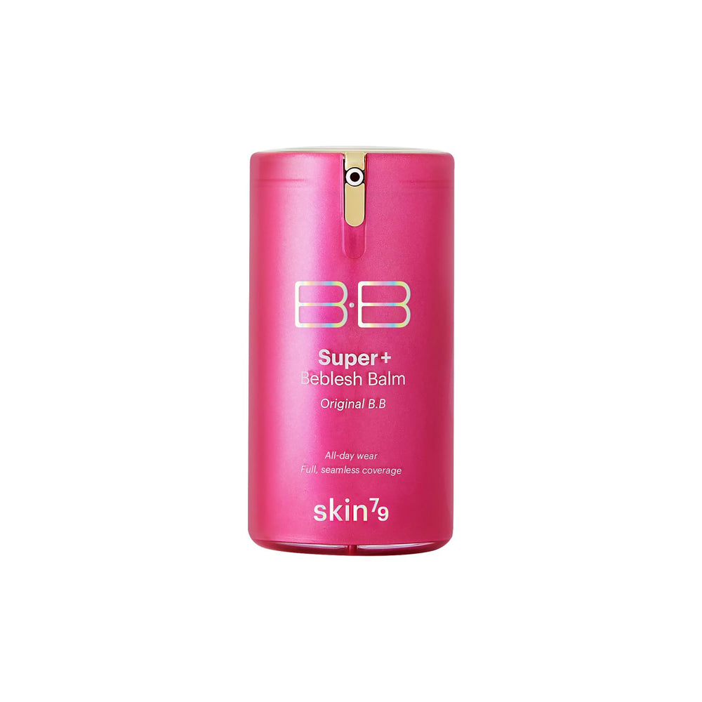 SKIN79 Super Plus Beblesh Balm Pink BB, texture rose douce pour une couvrance naturelle.