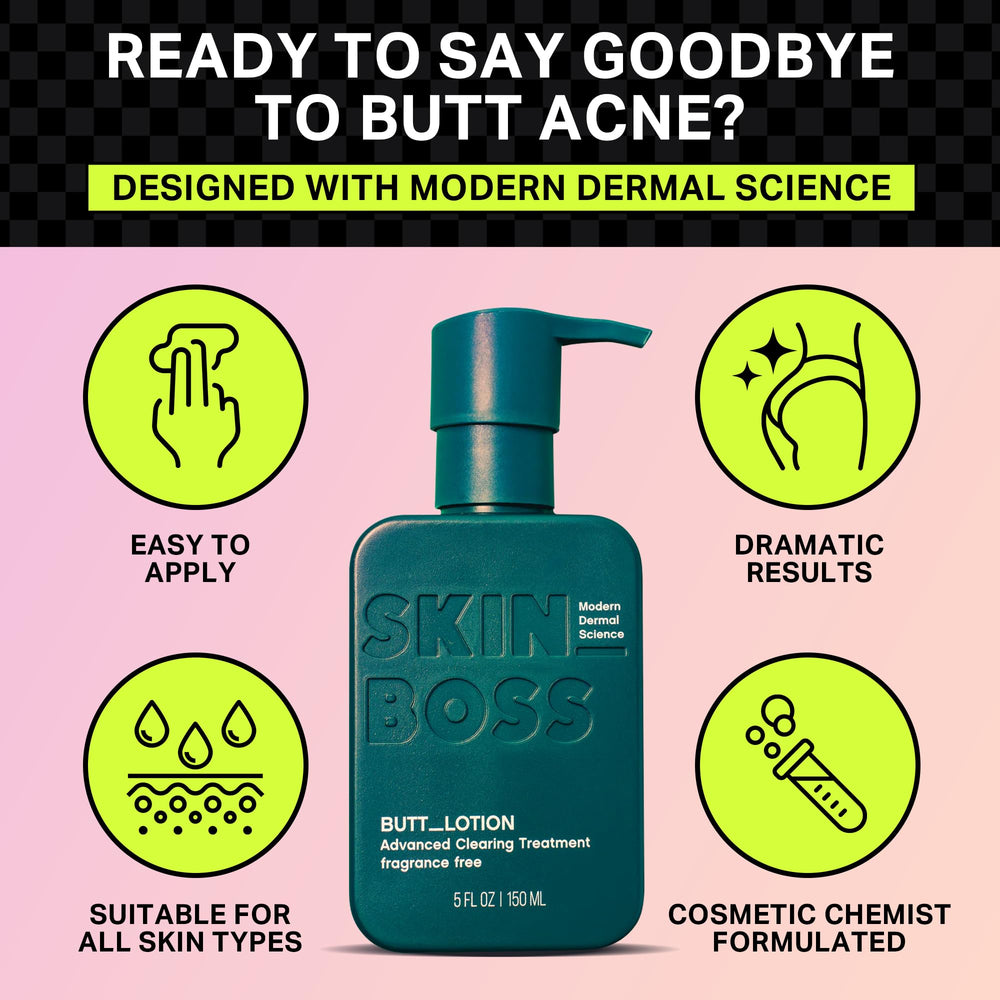 Lotion SKINBOSS Corps application rapide, absorption instantanée et confort immédiat.