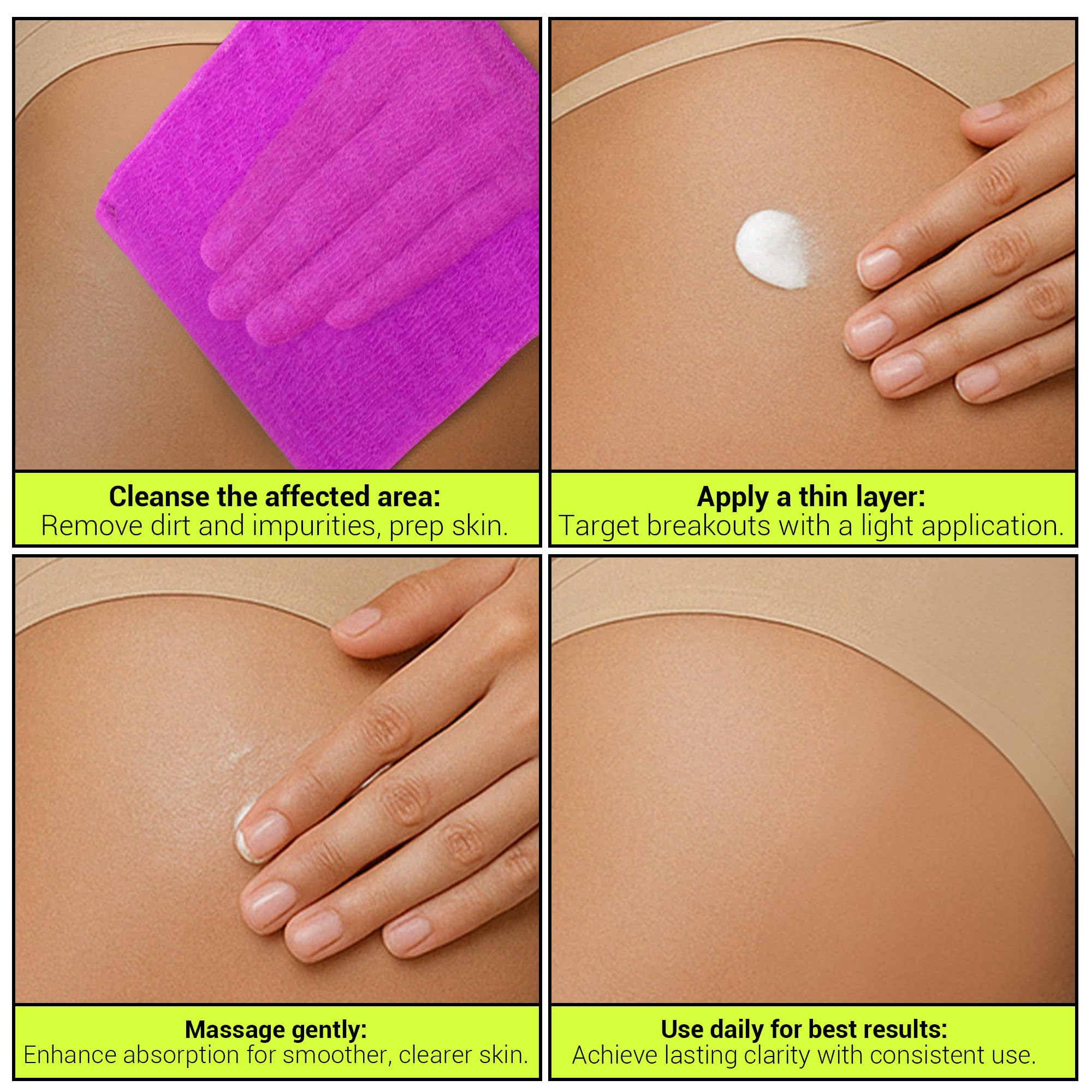 Lotion SKINBOSS Corps peau douce après application et hydratation légère.