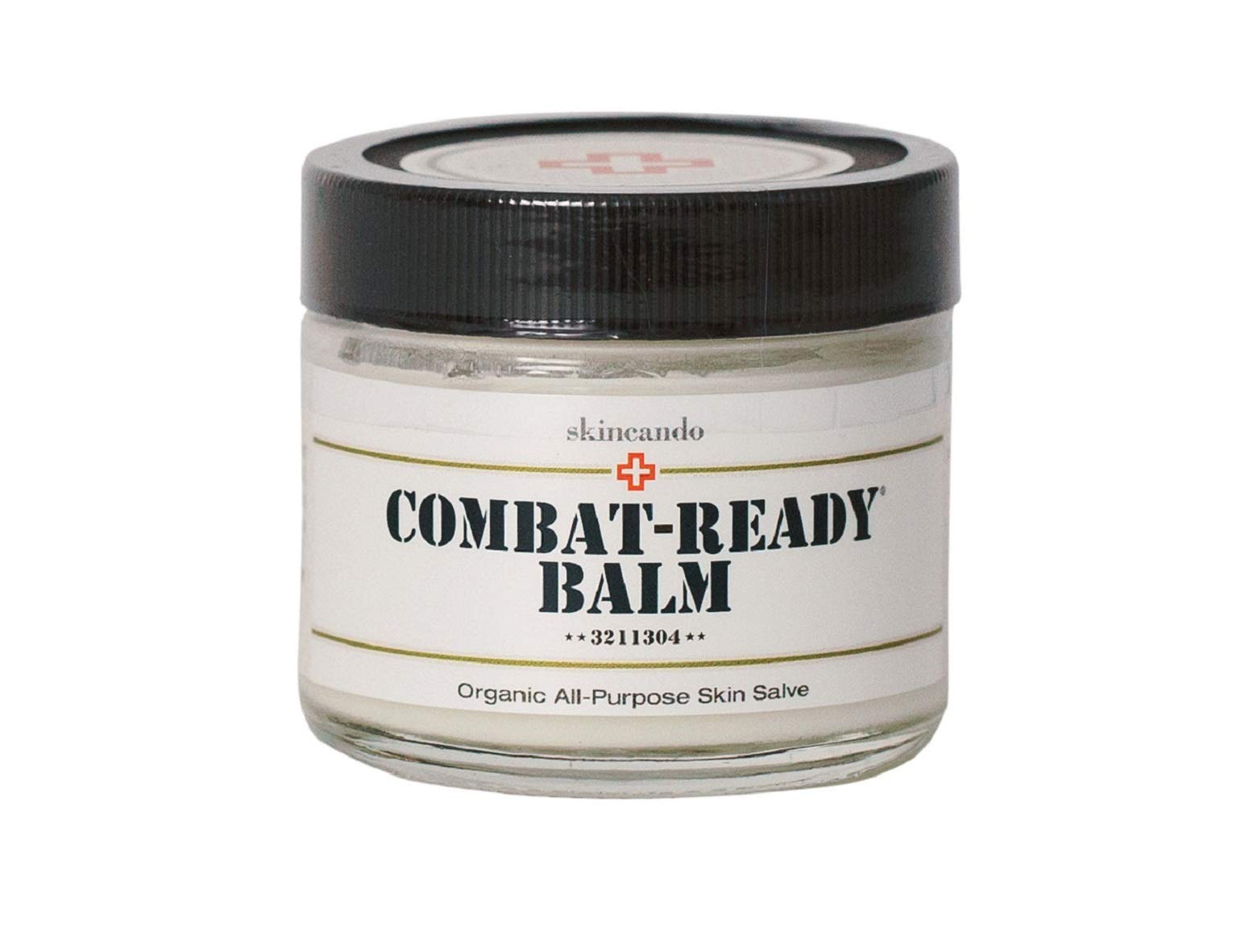 Skincando Combat Ready Skin Balm, bouteille 2oz, hydratation ciblée visage et mains.