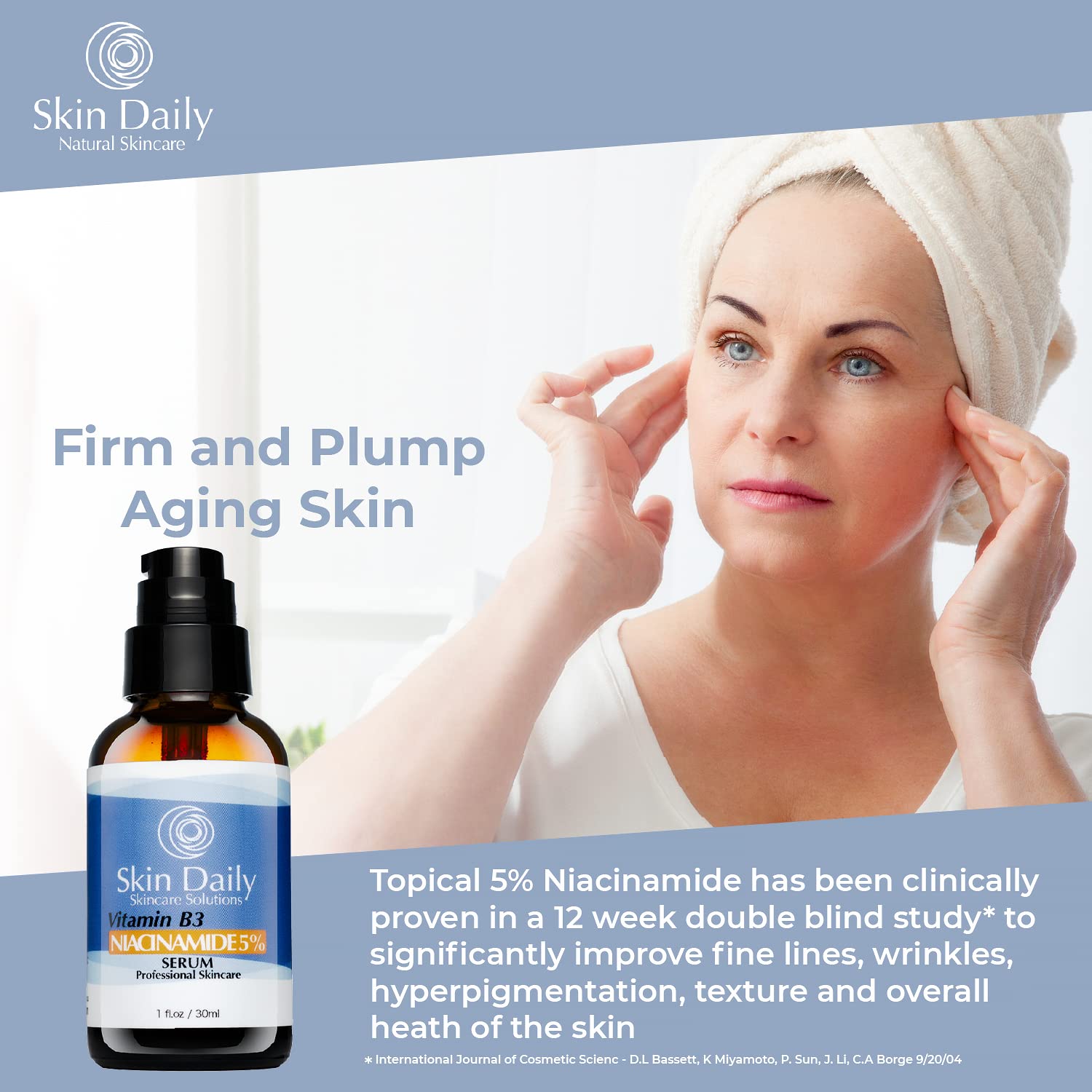SkinDaily Niacinamide Serum : rituel d’application quotidien pour une peau plus lisse.
