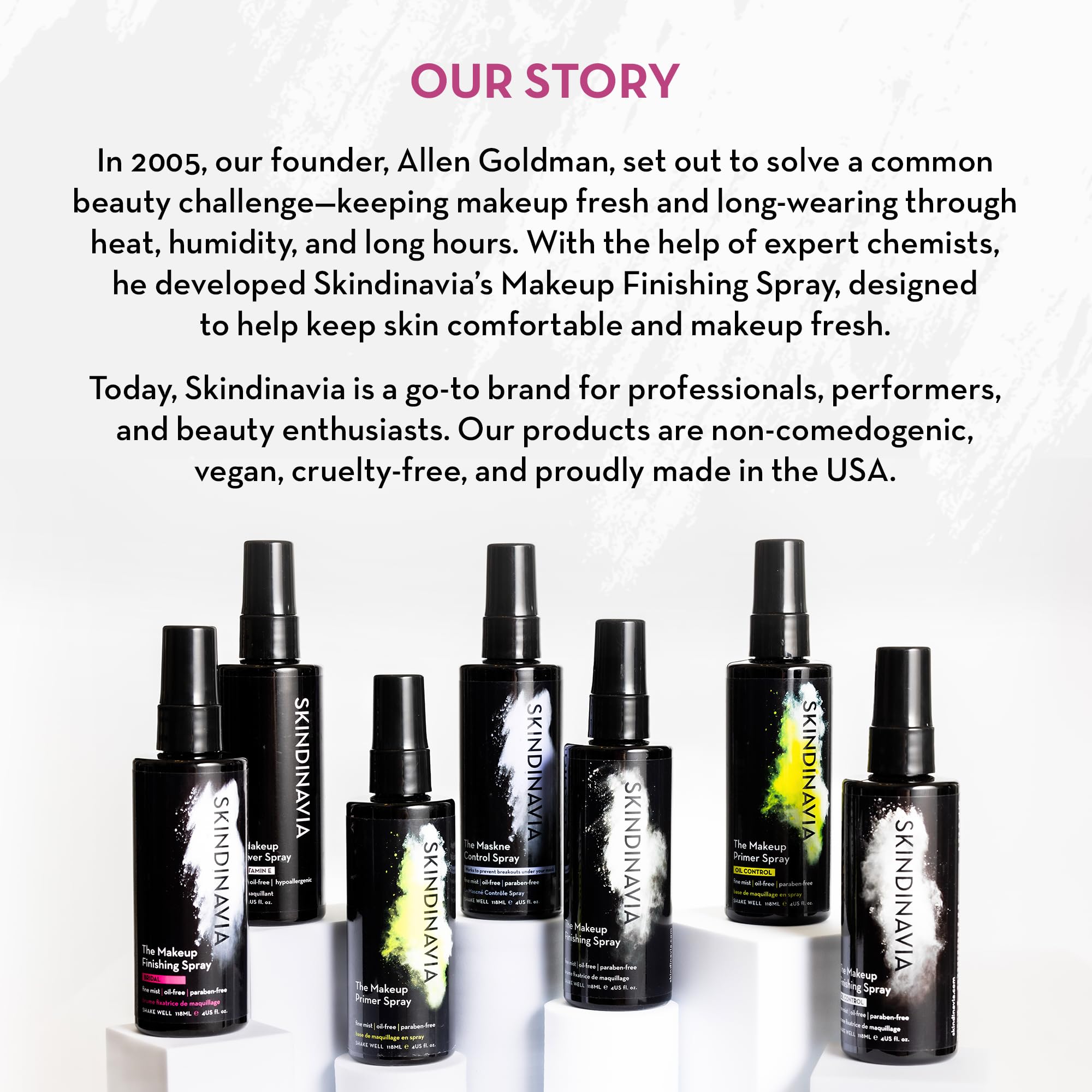 SKINDINAVIA Compatible liquides et poudres pour une tenue durable.
