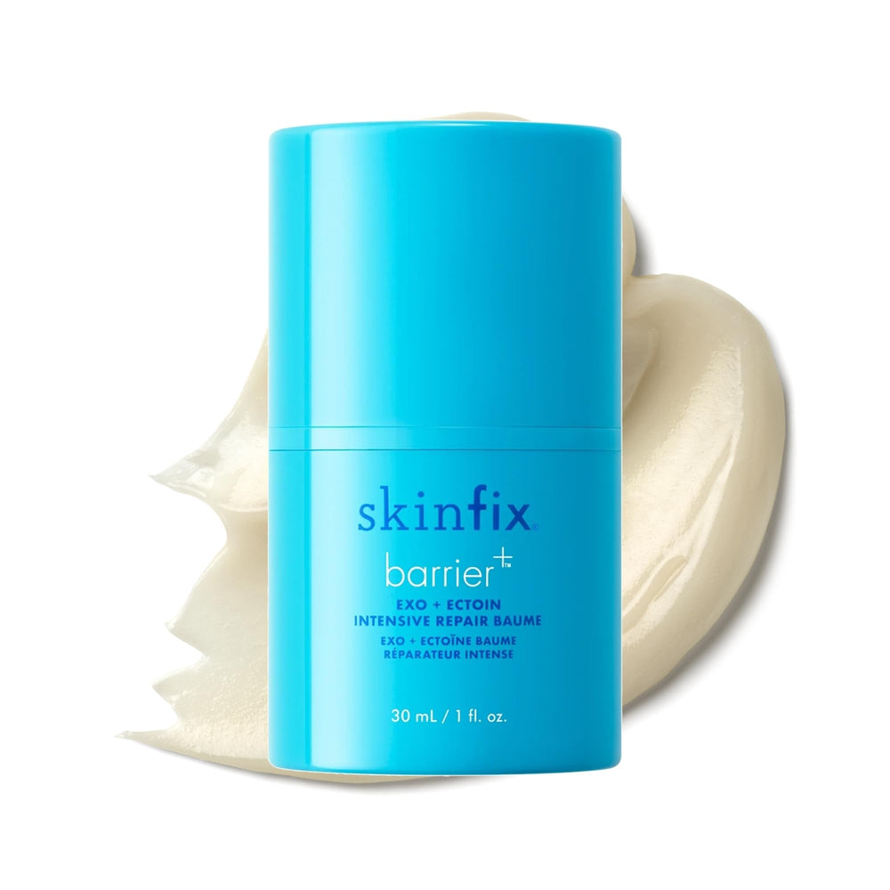 Skinfix Exo + Ectoin Baume, bouteille airless montrant une hydratation efficace.