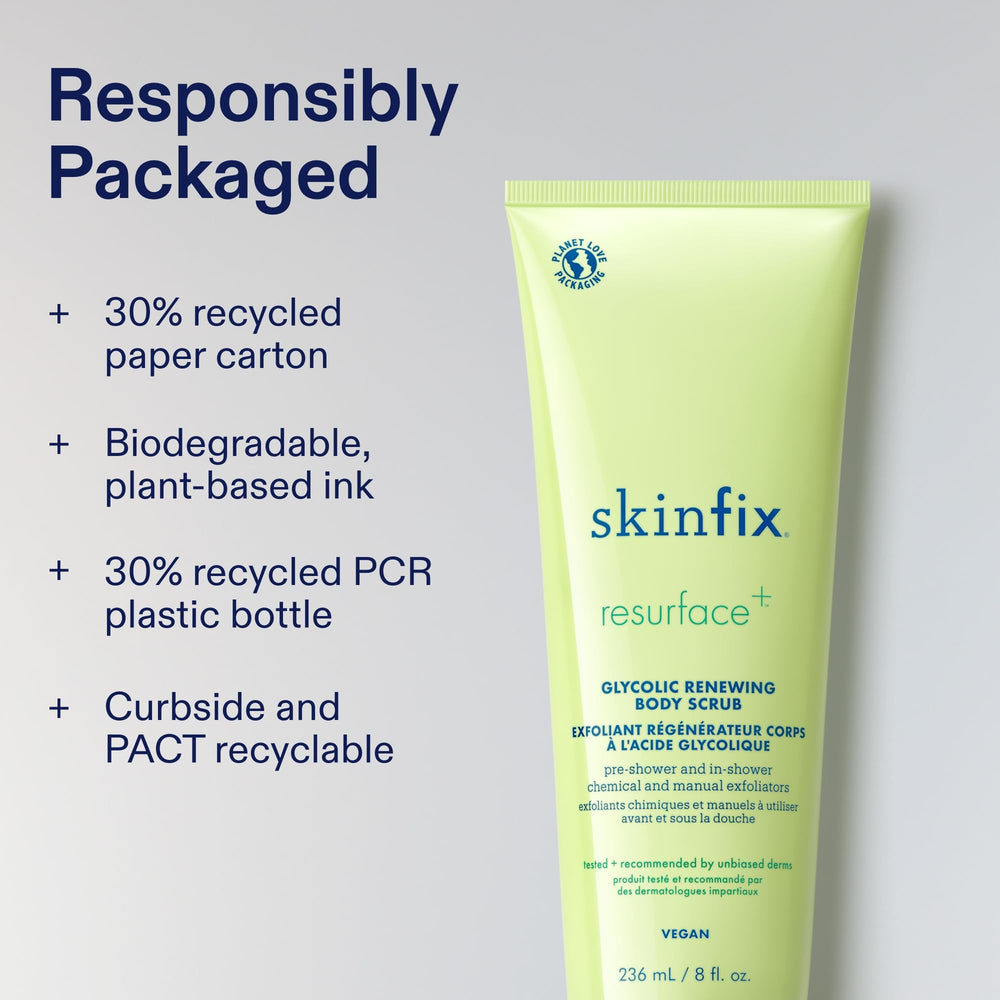 Routine corps avec Skinfix Glycolic Renewing Scrub