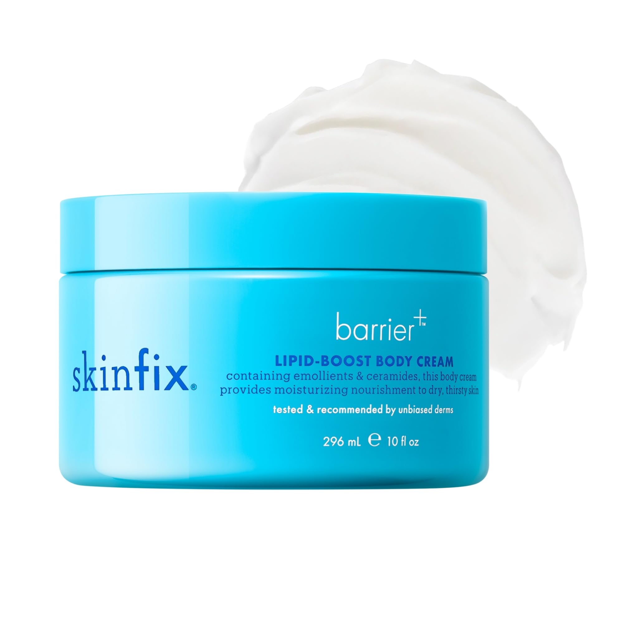 Skinfix Lipid-Boost crème-corps dans un pot, hydratation rapide et nourrissante.