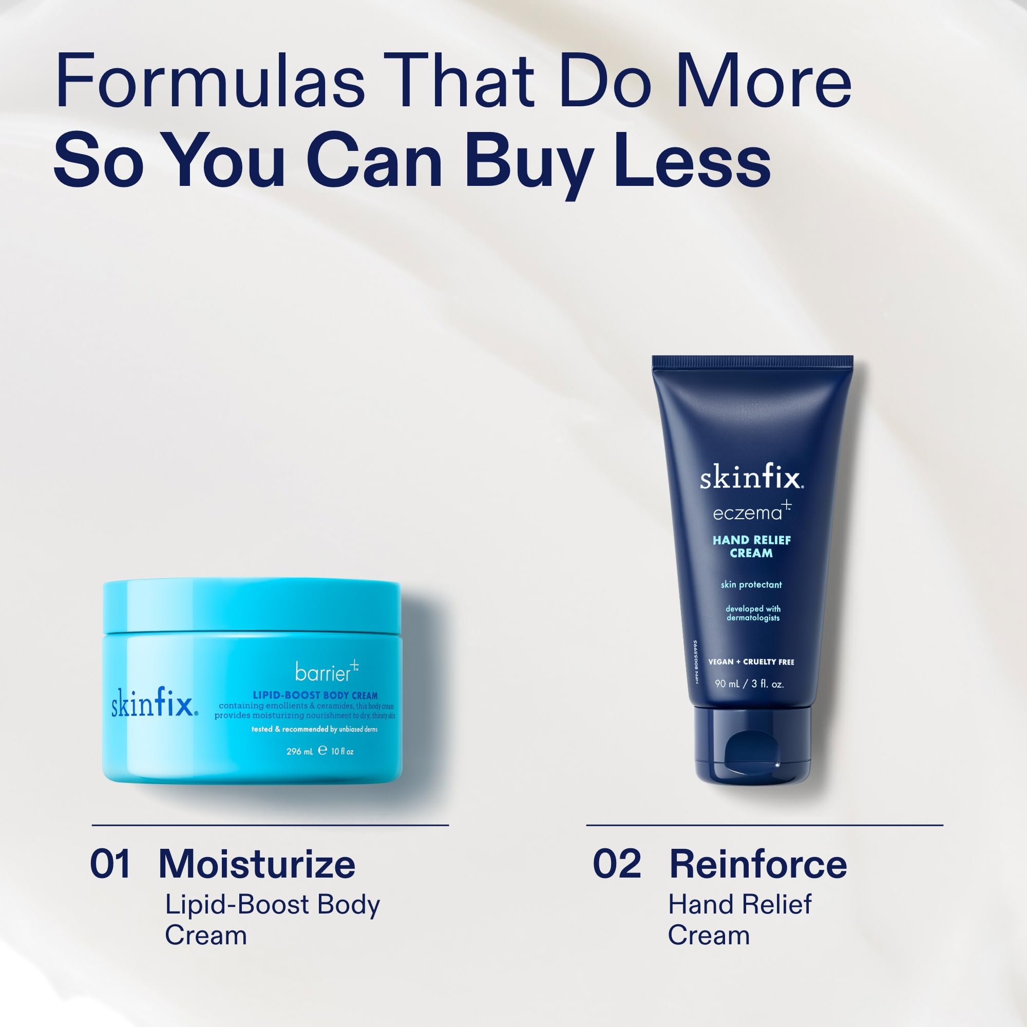 Soin quotidien Skinfix Lipid-Boost, hydratation durable sans parfum.