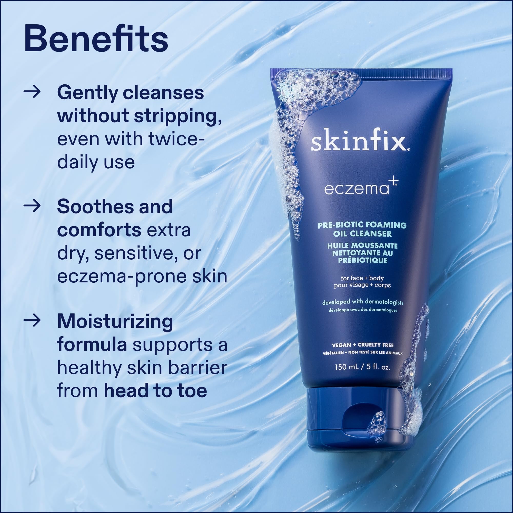 Skinfix complexe lipidique triple, aide à retenir l'hydratation et la barrière.