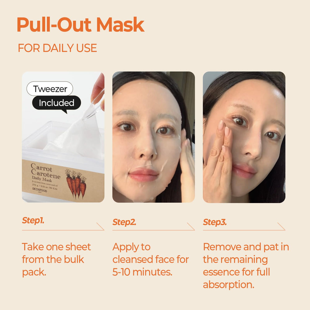 Inspiration apaisante du masque SKINFOOD 1957 Carotte Carotene Daily Mask