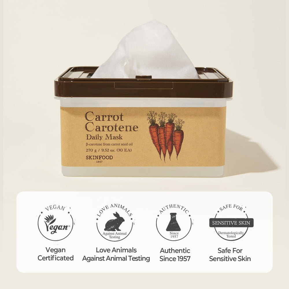 Usage quotidien facilité avec SKINFOOD 1957 Carotte Carotene Daily Mask