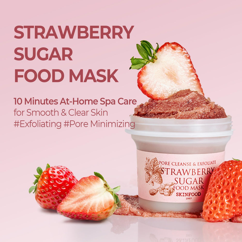 Skinfood 1957 Grains gommage Sucre Fraise – texture granuleuse légère