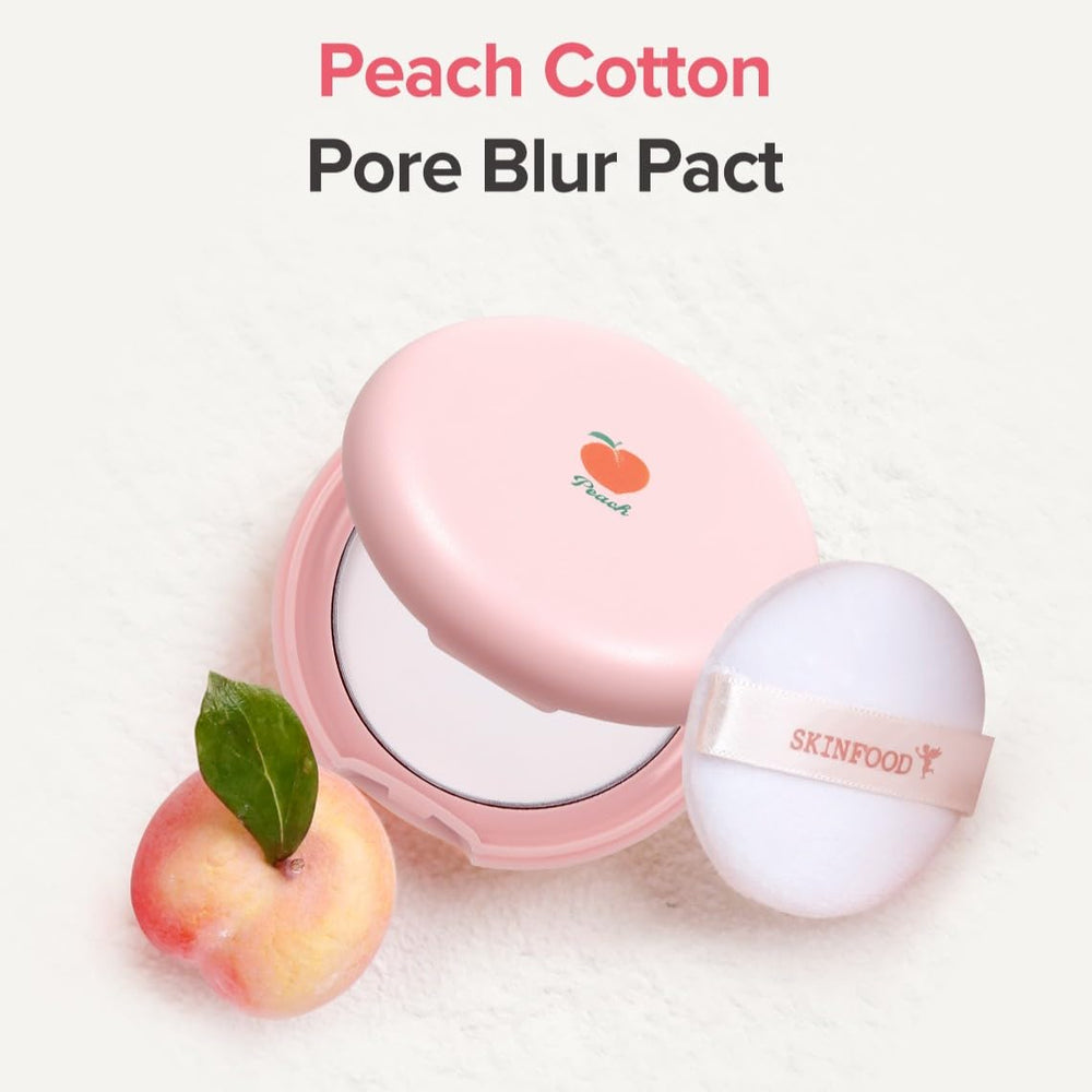 SKINFOOD 1957 Peach Cotton Pore Blur Pact – texture soyeuse et poudre minérale