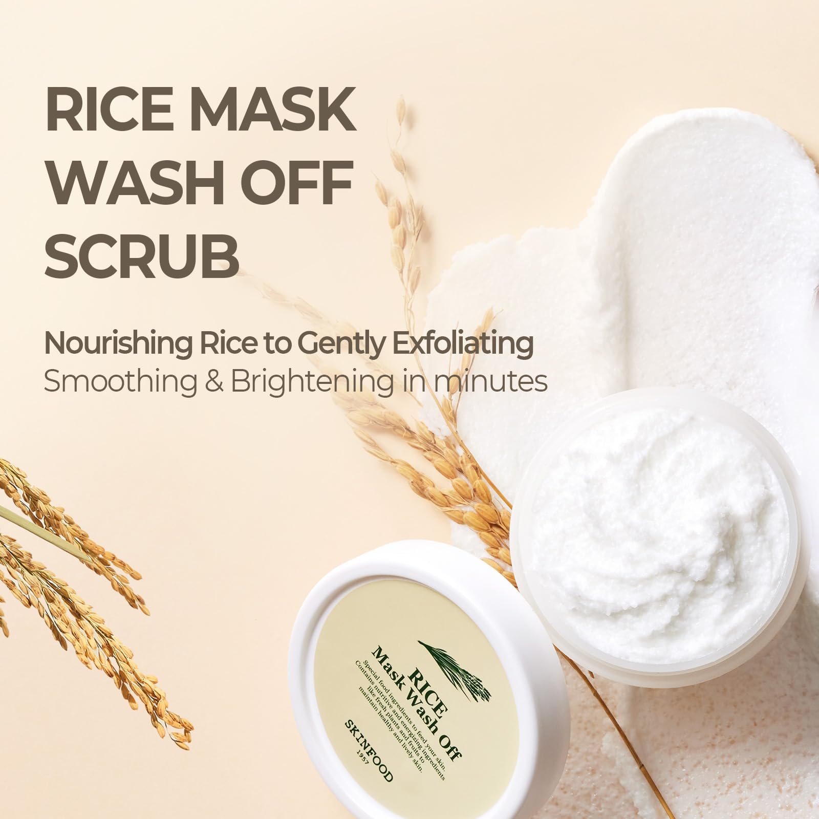 SKINFOOD Rice Mask Wash Off – application douce laissant la peau lisse