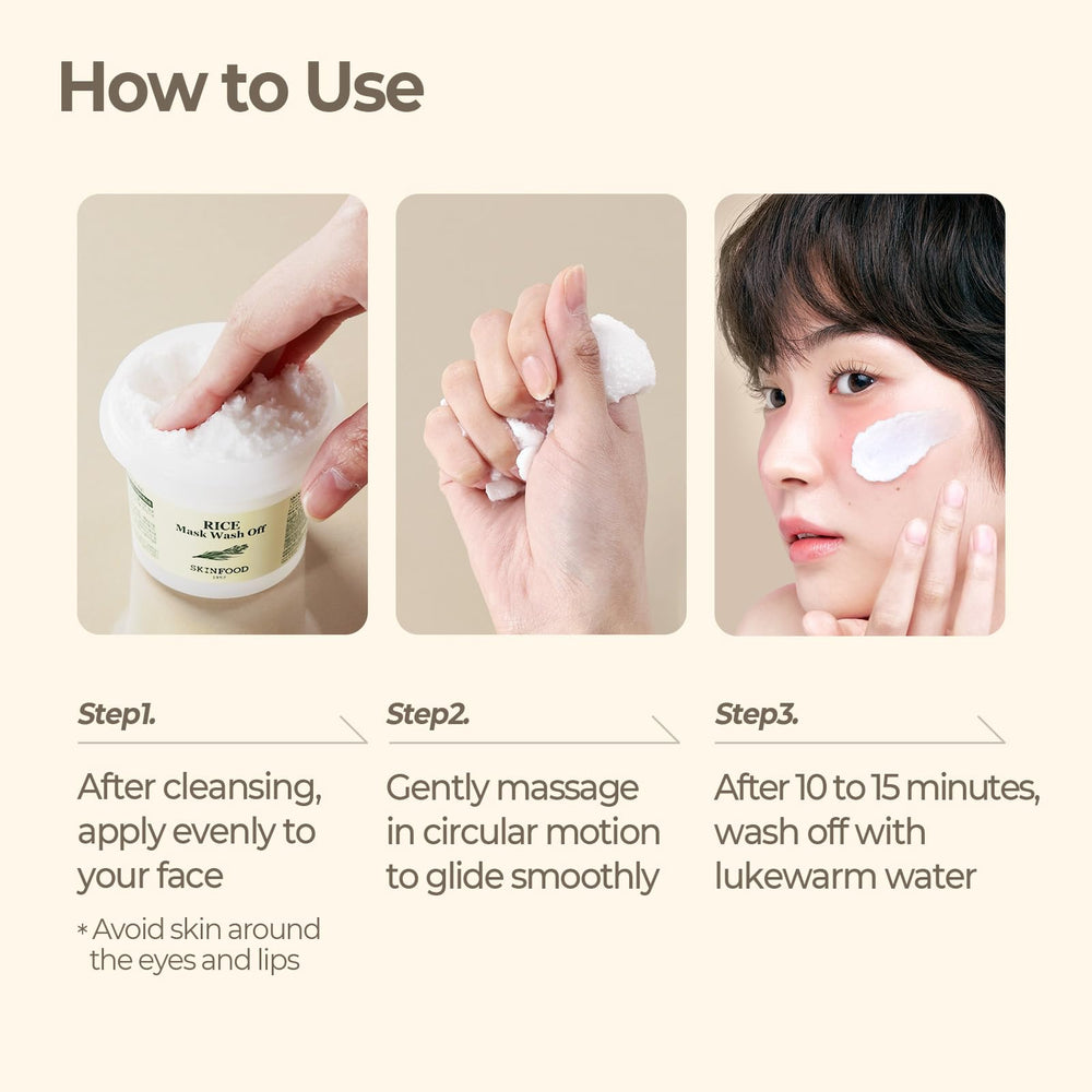 SKINFOOD Rice Mask Wash Off – idéal comme base avant le maquillage