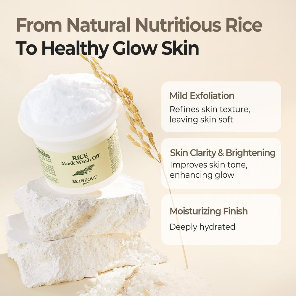 SKINFOOD Rice Mask Wash Off – fini lumineux après rinçage