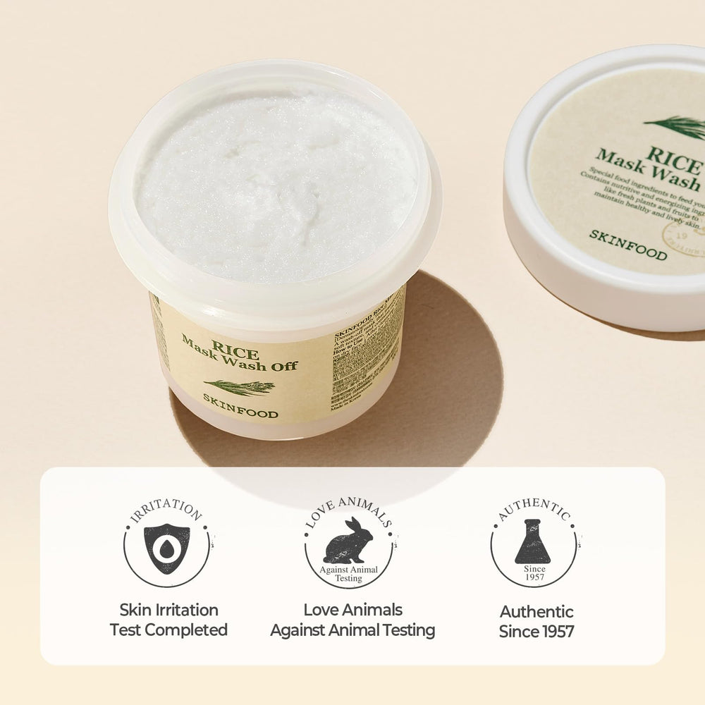 SKINFOOD Rice Mask Wash Off – adapté aux peaux sensibles